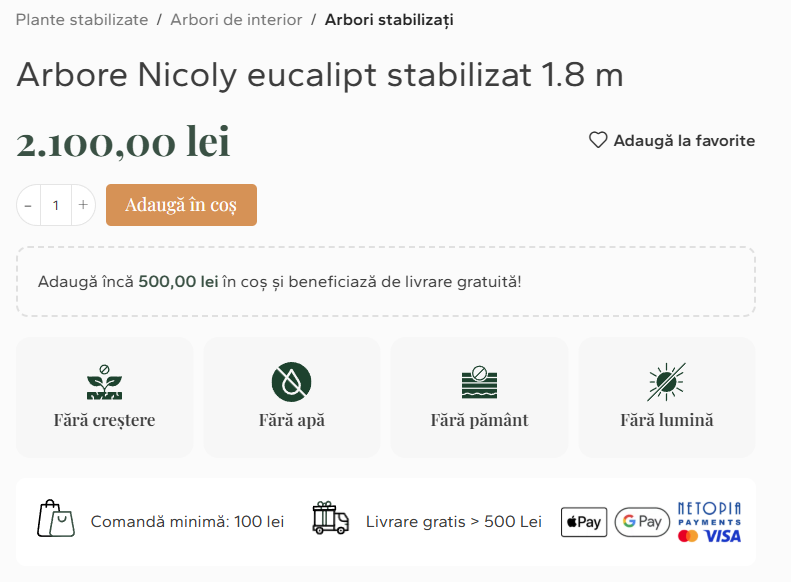 greenest craft indicatori produs