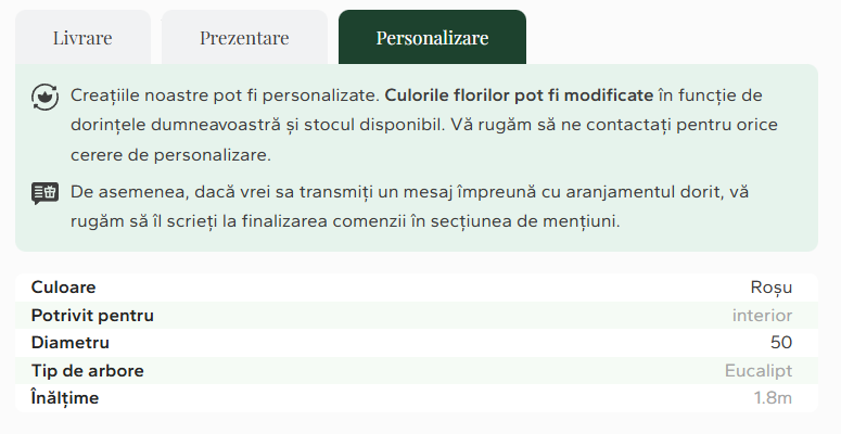 greenest taburi personalizare