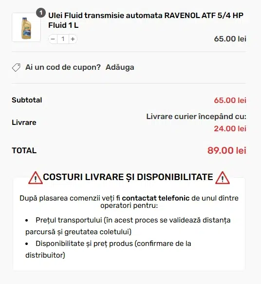 magazinuldepieseauto indicator costuri livrare