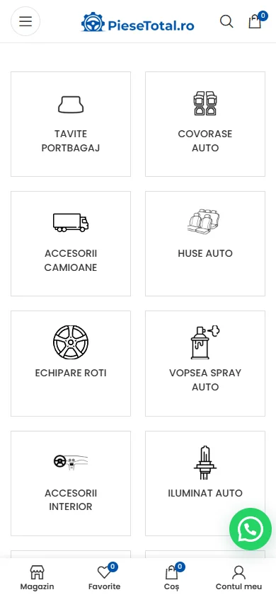piesetotal homepage mobil