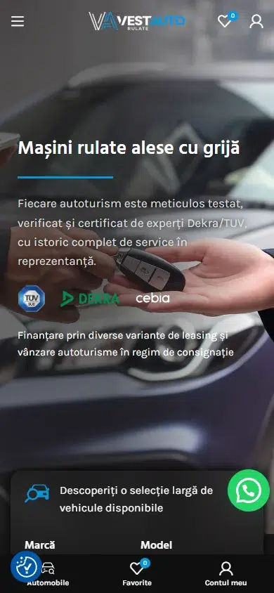 vestauto homepage mobil