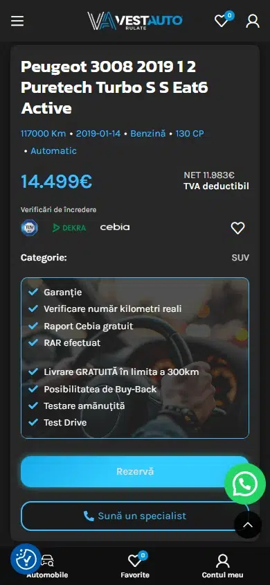 vestauto produs mobil